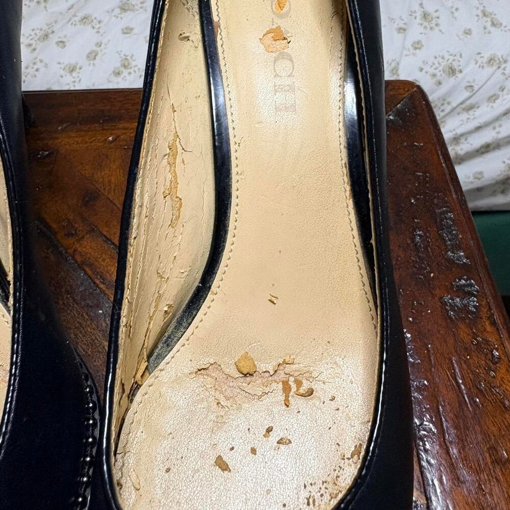 Coach Women's Size 8 Y2k era coach black pointed toe heels shoes Office Siren - Picture 6 of 8